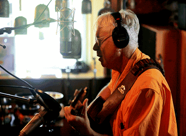 Bruce Cockburn in the studio